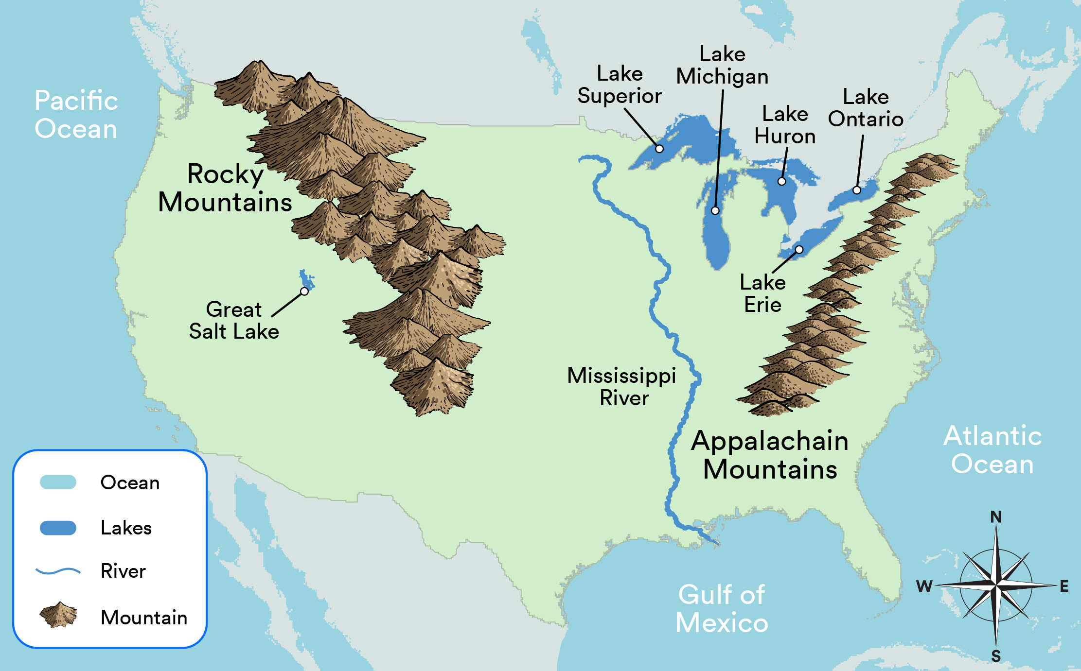 Earth S Features In The United States Lib Mapping Landforms Daf9838a 